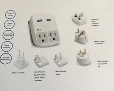 Ceptics World Travel Adapter Kit Model 6 Europe, UK, China, Australia, Japan +