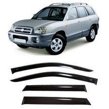 Tape-on Window Visors Rain Guards Fit Hyundai Santa Fe 2000-2006 Wind Deflectors