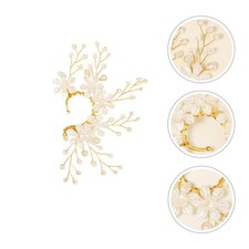 1Pc Bridal Exquisite Ear-cuff Decorative Ear Clip Fake Pearl Ear Decor Golden