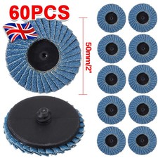 60Pcs 2" 60 Grit Lug Sanding Grinding Wheel Flap Type R Roloc Disc Disk Wheel 0.33 per disc
