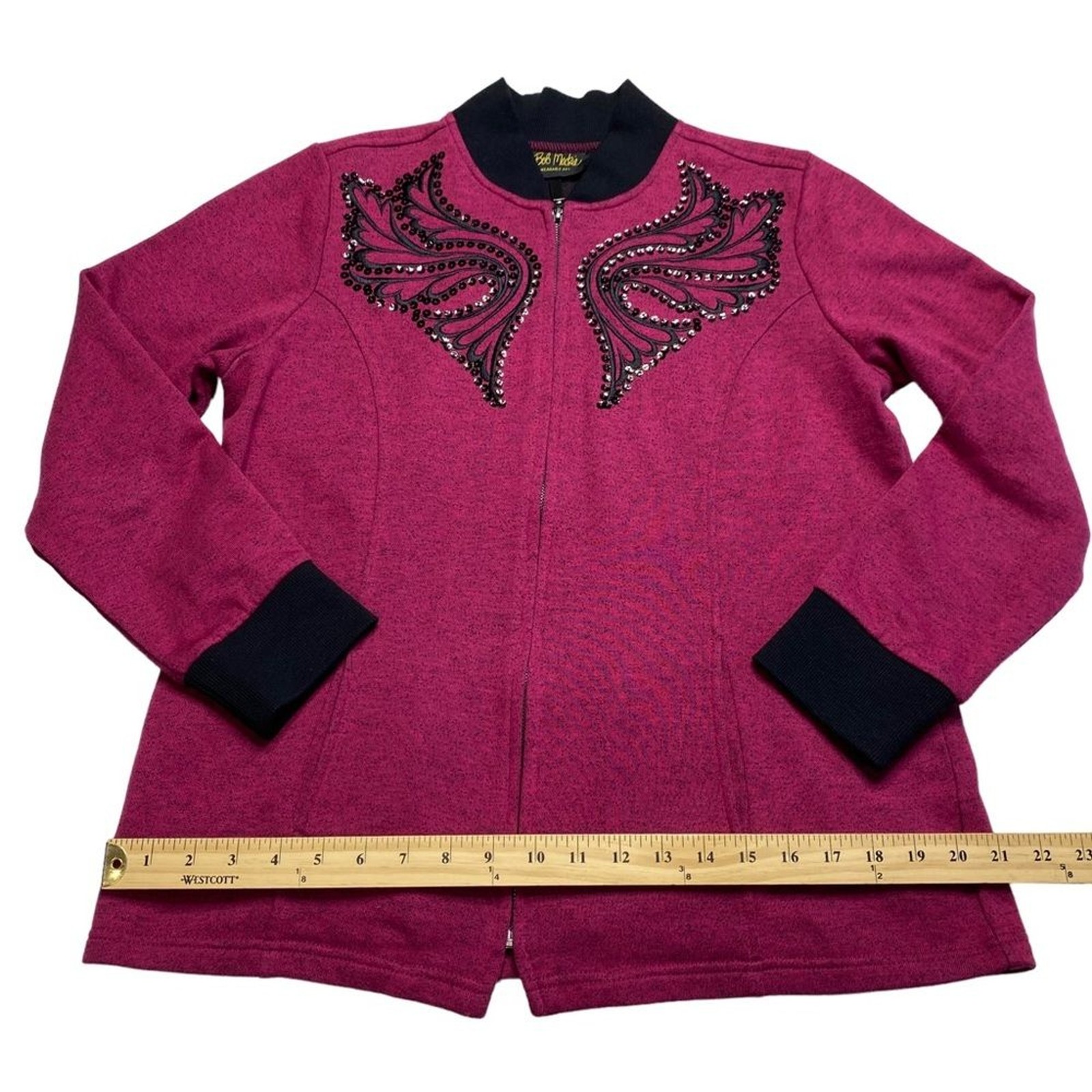 Vintage Bob Mackie Wearable Art Sequined Zip Fron… - image 6