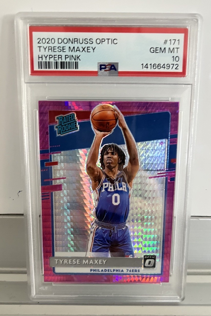 2020 Panini Donruss Optic - Tyrese Maxey #171 - Hyper Pink (RC) PSA 10