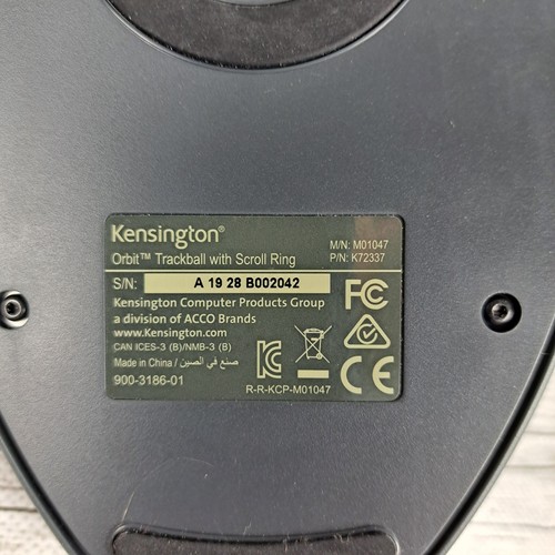 Kensington Orbit Trackball Mouse with Scroll Ring Two Button Black Blue - Bild 5 von 5