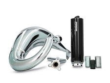 Marmitta VOCA Cross cromata 50/70cc ammortizzatore nero per Beta RR Enduro ecc.