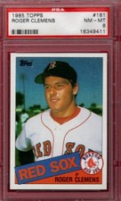 1985 Topps Roger Clemens Rookie RC #181 Red Sox PSA 8