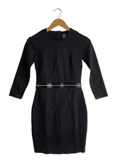 McQ Alexander McQueen 2015 Waist Zip Long Sleeve Dress XS Polyester Black 398478