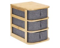 Navaris Make-Up Organizer Aus Bambus Aufbewahrung FüR Kosmetik Mit 3 Schubladen