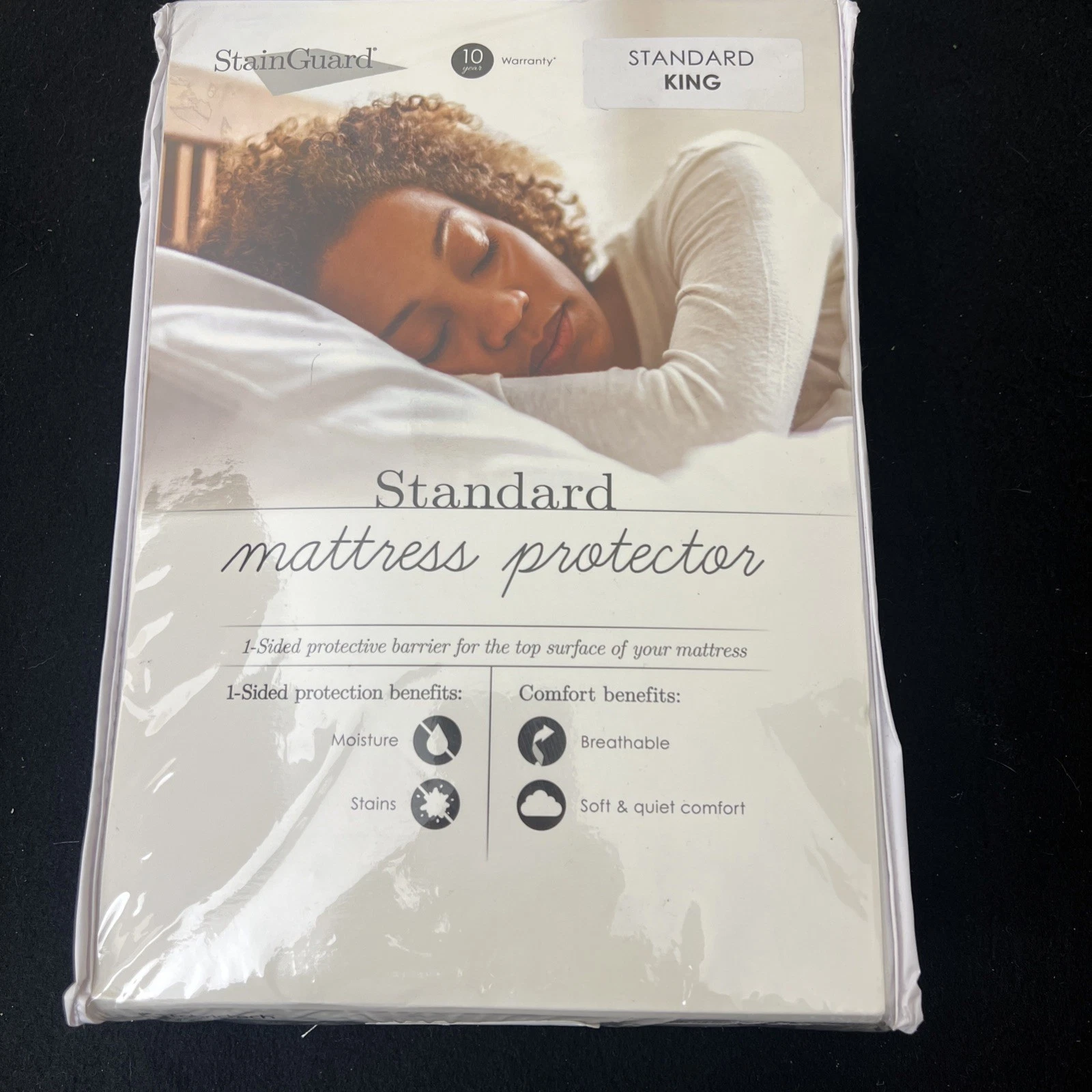StainGuard Mattress Protector Standard King White 1-Sided Protective Barrier NEW
