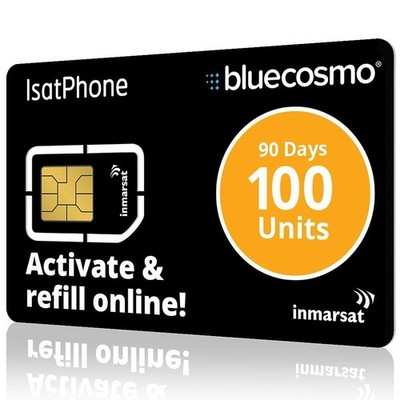 Satellite Phone SIM Card 100 Unit Global 3 Month Prepaid BlueCosmo IsatPhone