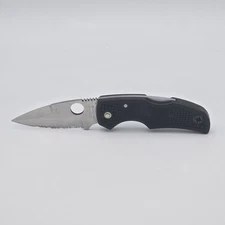 Spyderco Golden Colorado Native GIN-1 Stainless Serrated Black Pocket Knife