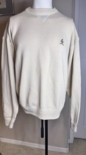 Vintage Tommy Hilfiger Crest Logo Sweater XXL Beige Cotton Knit Pullover