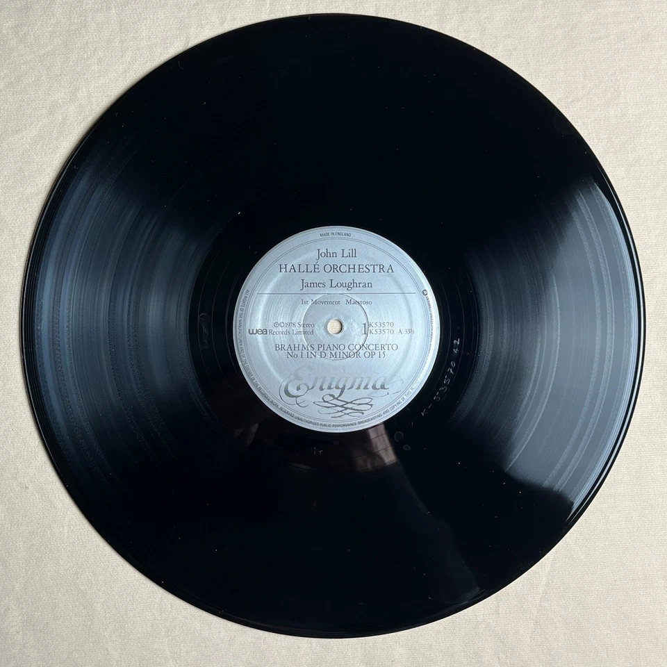 JOHN LILL Brahms: Piano Concerto 1 1978 Import Vinyl LP Enigma K53570 - VG+ - Image 3 of 4