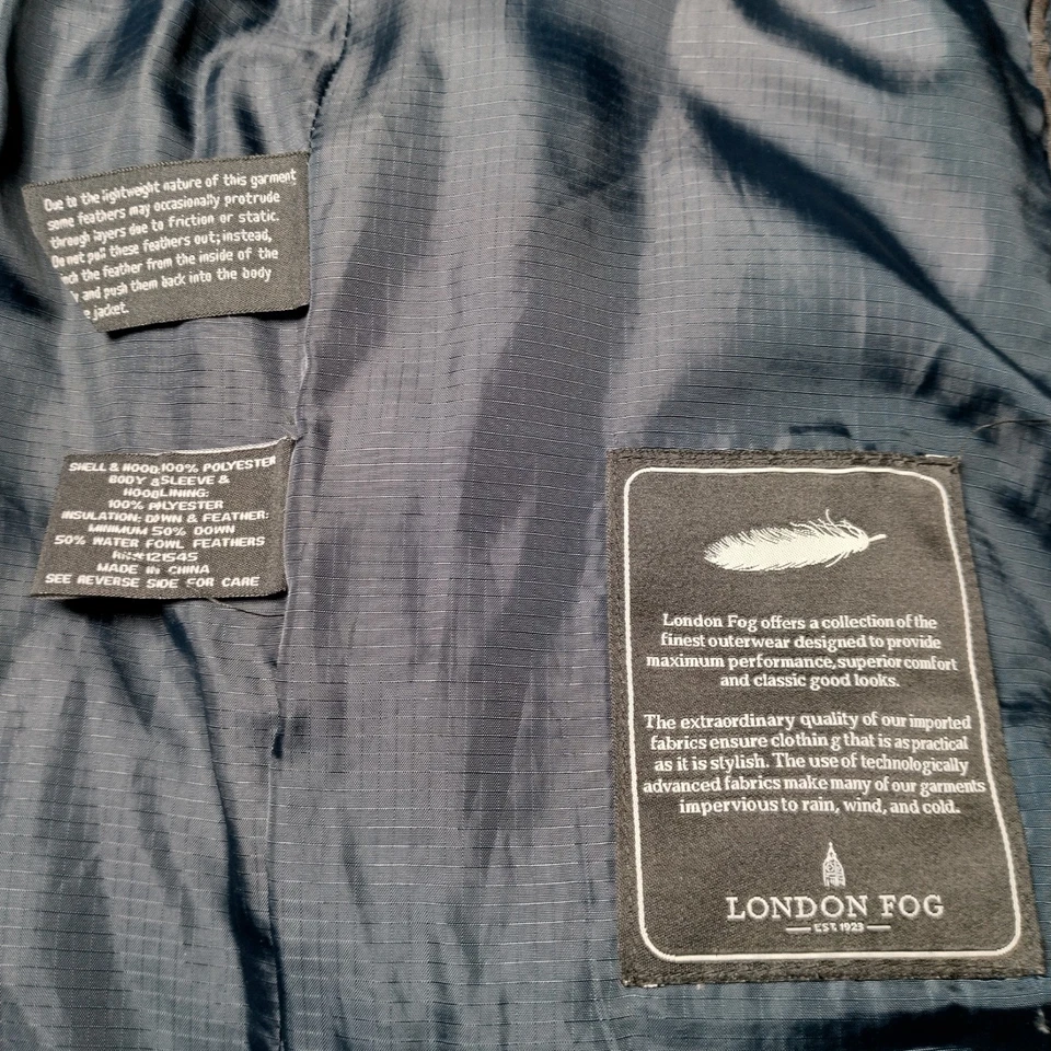 Abrigo Chaqueta London Niebla Hombres Pequeño Azul Marino Puffer Invierno Cálido Sin Capucha Foto 4 de 4