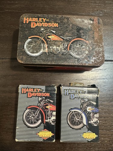 Harley Davidson 1997 Historical Playing Cards 1903-1990 Double Deck Tin Complete
