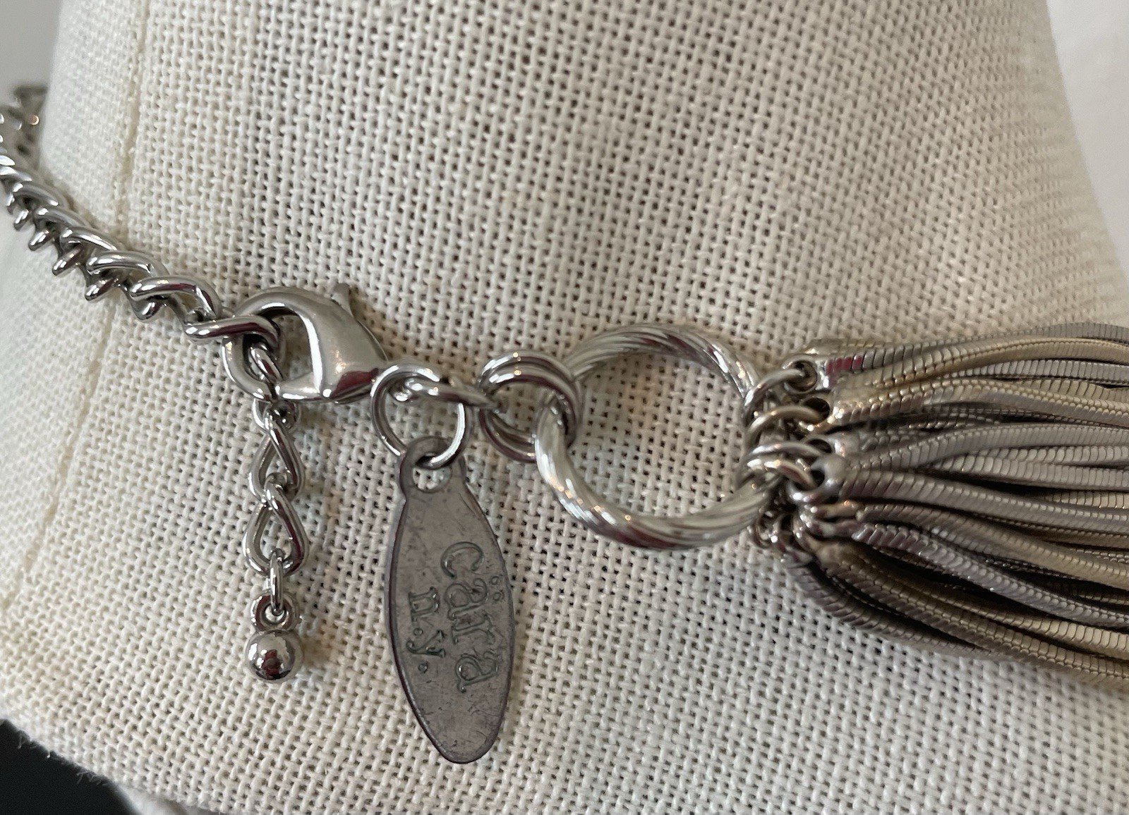 Statement Cara NY Silvertone Multi strand Necklace - image 8