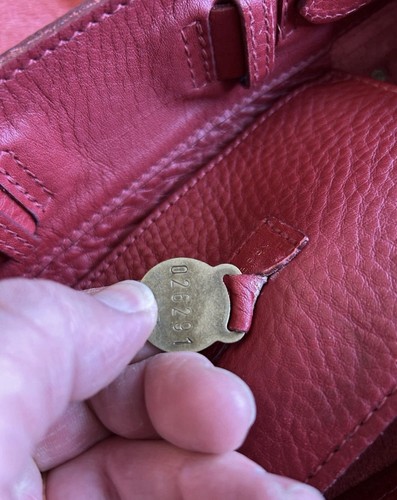 Sac fourre-tout vintage Mulberry Georgie cuir rouge foncé poignée supérieure - Photo 10/11