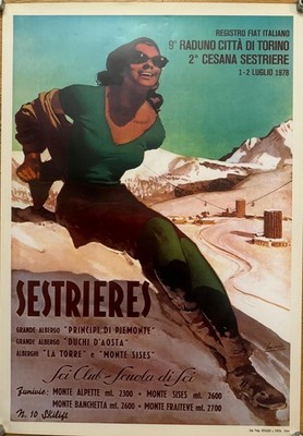 BOCCASILE GINO Sestriere 78 Vintage Poster 70x100 Angebot