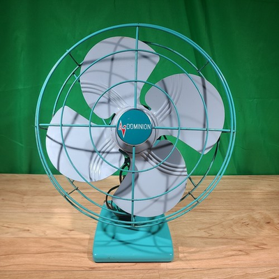 #ad Vintage Dominion 12 Inch Electric Oscillating 2 Speed Fan Tested Works Perfect $85.00