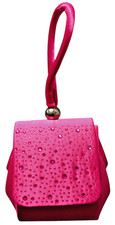 Mini Bag Fucsia con strass e catena a tracolla- Baci & Abbracci