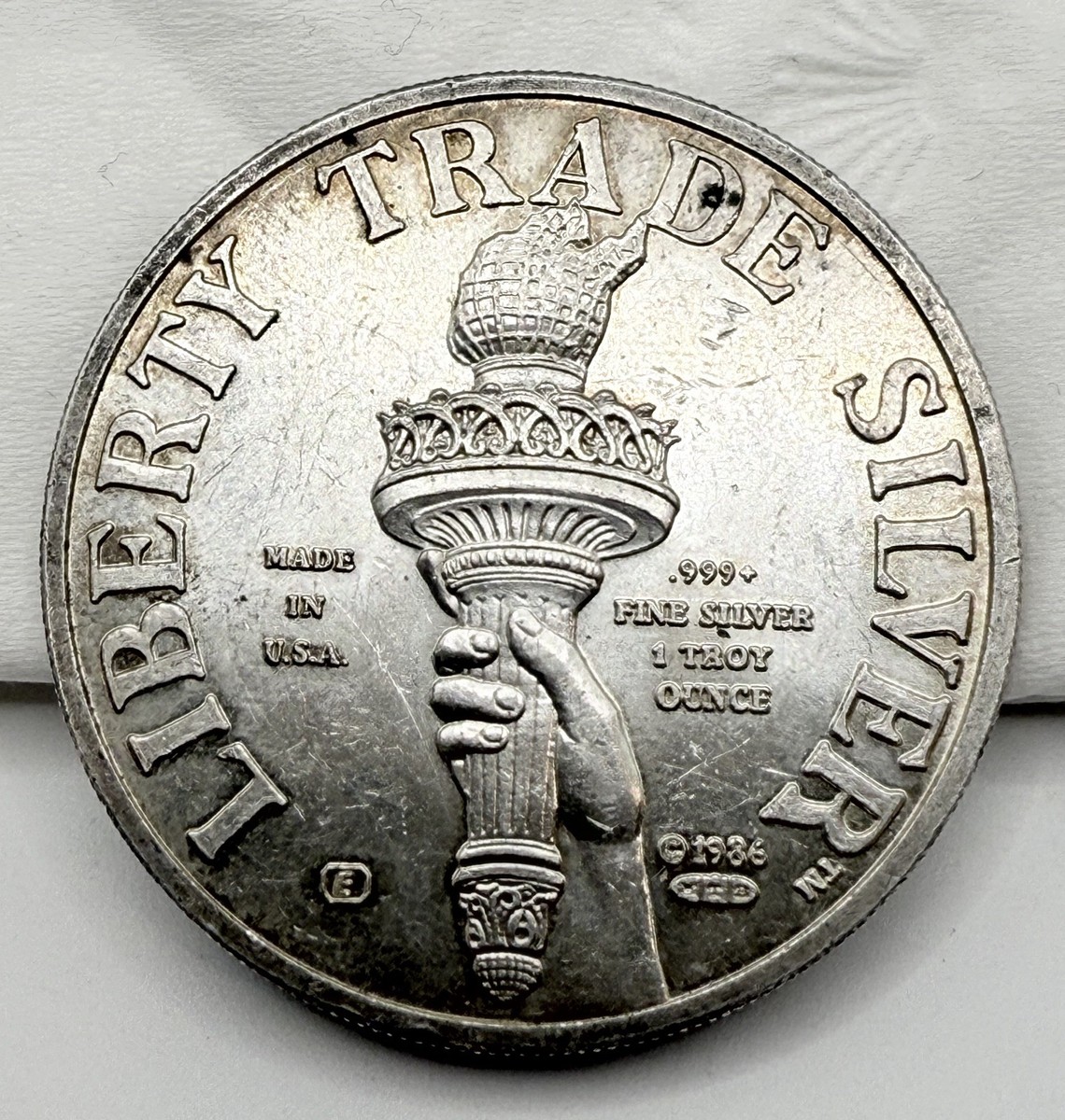 1986 Centennial Statue of Liberty 1 oz .999 Liberty Trade Silver