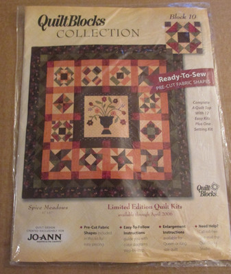Joann Fabric Quilt Block 10 Kit of the Month Spice Meadows 2006 Limited Edition