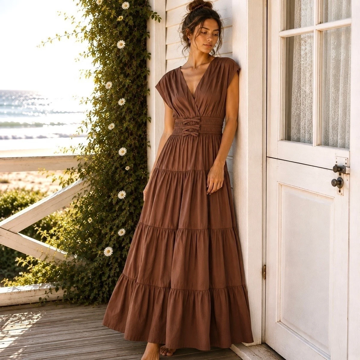 Anthropologie Cotton Casual Maxi Dresses for Women for sale