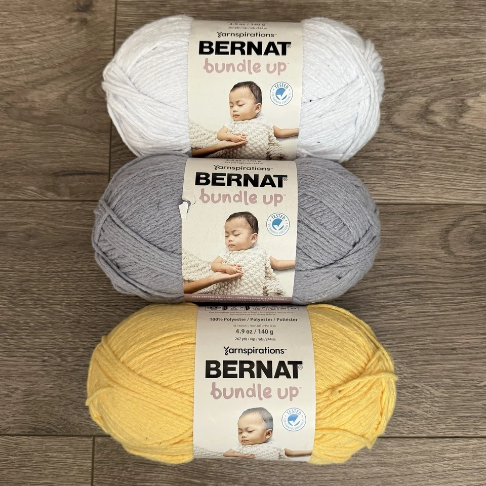 3 Bernat Bundle Up Yarn DISCONTINUED Colors 4.9oz Skeins 100% Polyester - Image 1 of 4