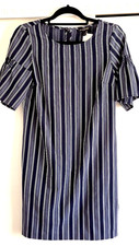 NWT Banana Republic Flutter Sleeve Dress Womens Sz 6 Blue Stripe Shift Career