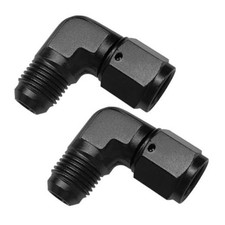 2PCS Female to Male Flare 90 Degree Elbow Swivel Union Fitting Adapter, 6AN