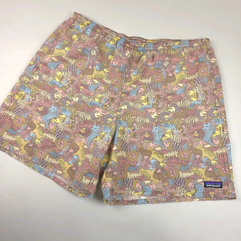 Patagonia Baggies Shorts Mens XL 7" Inseam Animal Graphic Print Lined 58035 - Image 2 of 4