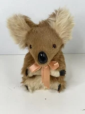 Vintage Australian Koala Bear 8” Plush Genuine Kangaroo Fur Stuffed Toy Soft