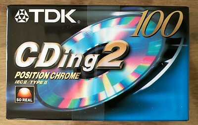 NEU 3x TDK CDing2 100 Position Chrome MC Tape Kassette Type II OVP NOS selten