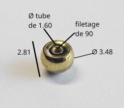 Couronne De Remontoir Pour Montre Avec Boule Bleue - Plaquée - Neuf Sans étiquette