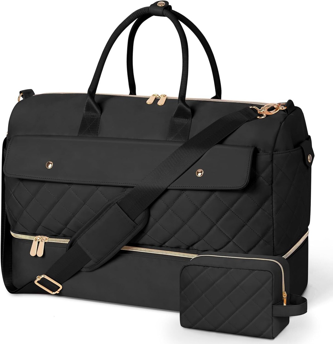 トートバッグ Fallett Weekender duffel bag black FA2401BG11BK Wedama Weekender Bags for Women, Large Travel Duffel Bag