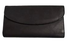 Mundi  Leather Checkbook Organizer Wallet, Black