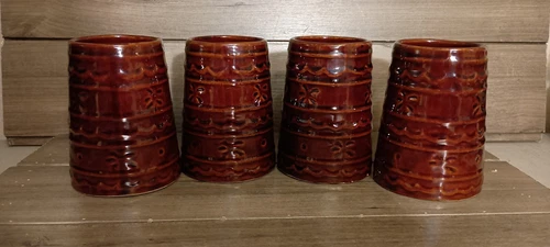 Vintage Marcrest Set of 4 Daisy Dot Tankard Mugs 5.25" Tall **Read*"