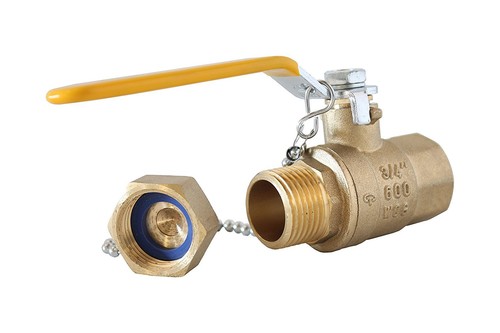 Válvula y cadena y tapa de 3/4" hilo hembra x hilo de manguera puerto completo bola de latón - Imagen 3 de 3