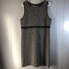 Talbots Women’s Gray Tweed Sleeveless Sheath Dress Size 12 Spandex Sleeveless 