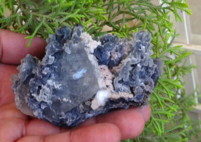 Calcit Auf Stilbit Chalcedon Kristall Mineralprobe BO=5