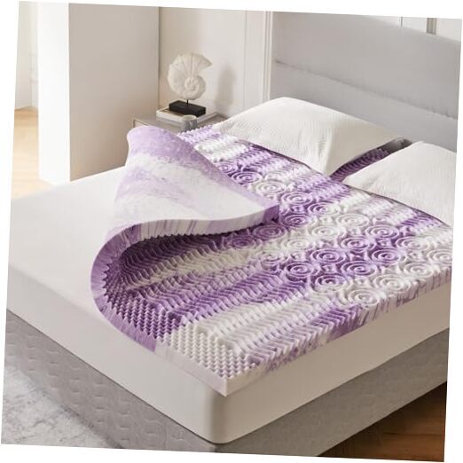 2 Inch Memory Foam Mattress Topper, 5-Zone Mattress Pad Gel Infused Queen 2inch