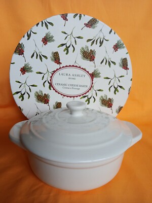 LAURA ASHLEY POTTERY CERAMIC OVENPROOF LIDDED CHEESE BAKER DISH IN ORIGINAL  BOX UK
