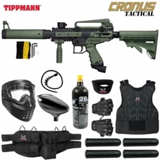Maddog Tippmann Cronus Tactical Protective CO2 Paintball Gun Package Black Olive