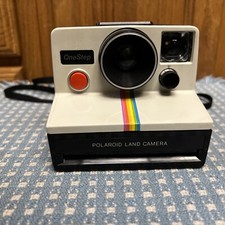 Polaroid Rainbow SX70 Original OneStep Vintage White Stripe Land Camera Works