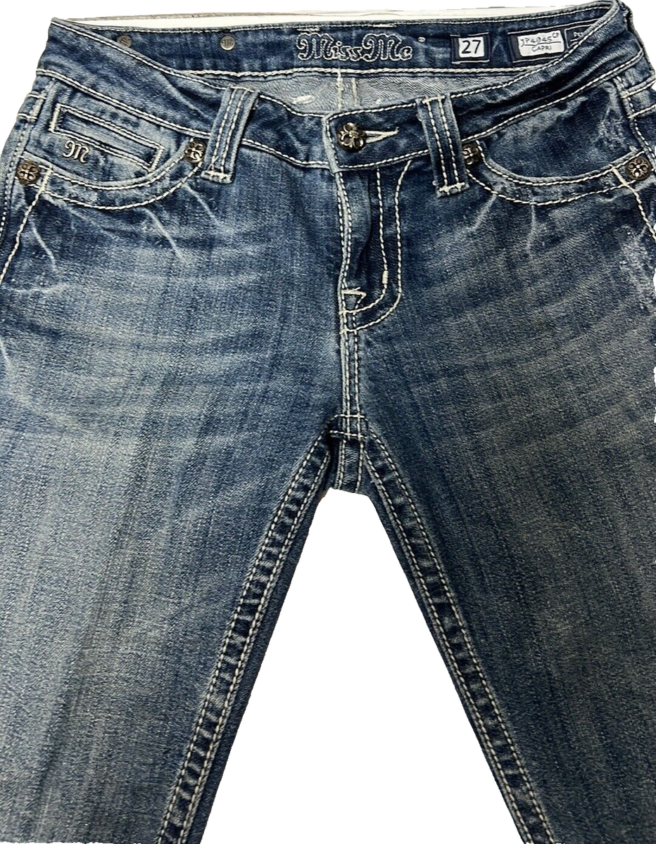 Miss Me Capri Jeans Size 27 x 20 Star Jean Low Rise Stretch