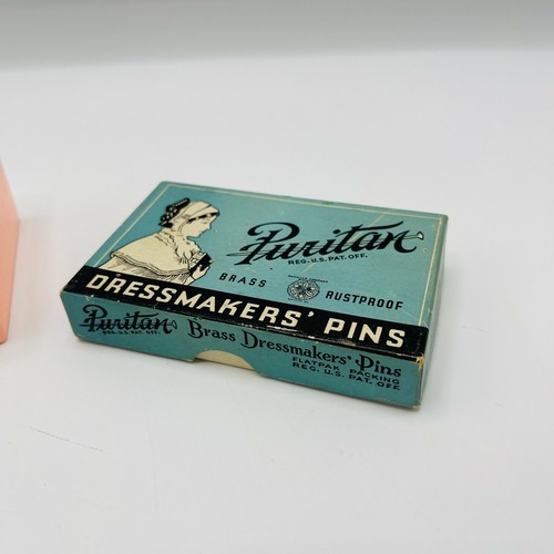 Vintage Werbung puritanische Schneider Pin Box & Studio Girl Kunststoff Box Requisiten - Bild 3 von 10