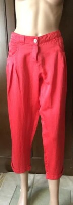 Queguapa Damen Sommer Seidenhose, Farbe rot, Gr. IT 44 DE 38 US 8 GB 12