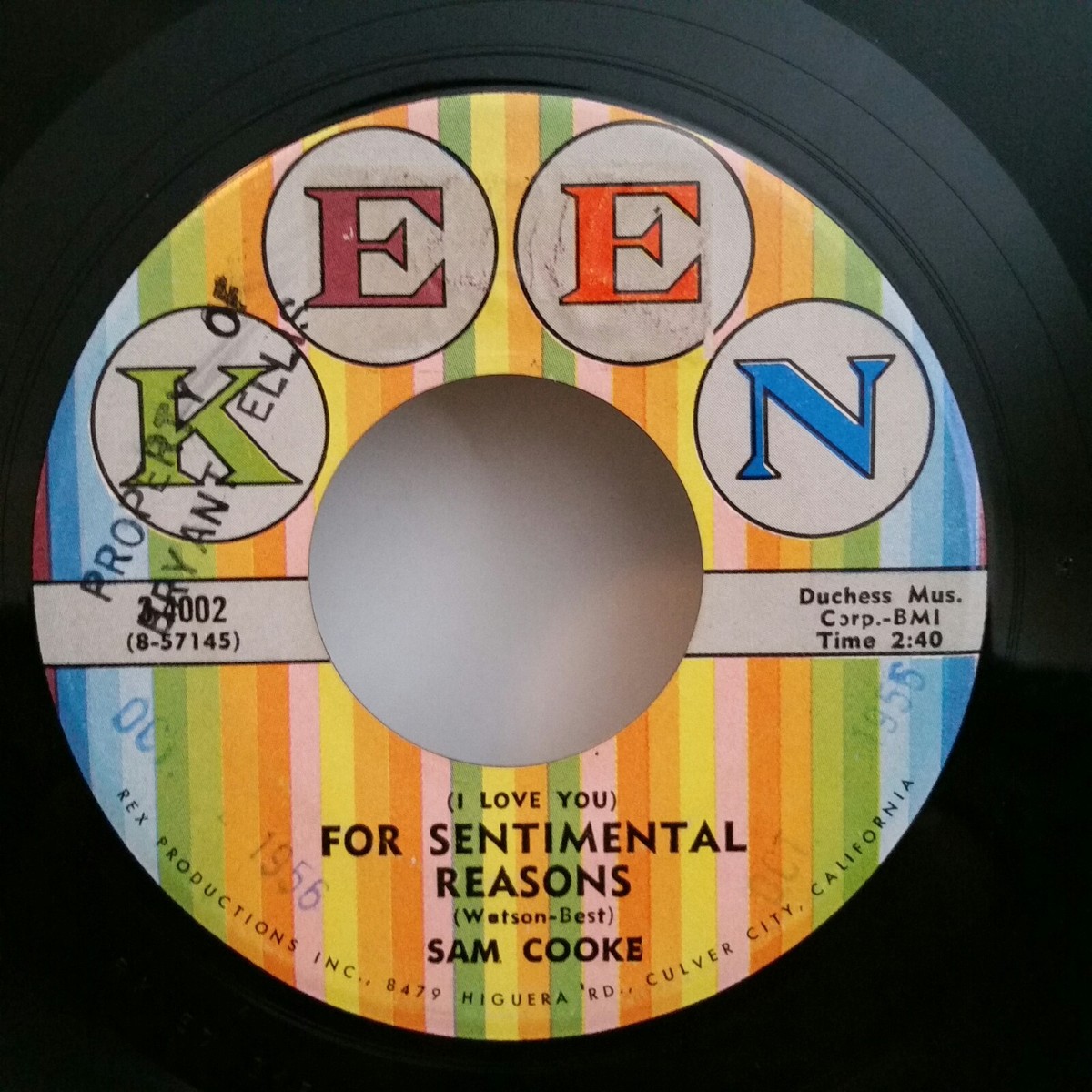 Sam Cooke I LOVE YOU FOR SENTIMENTAL REASONS (SOUL 45) #4002