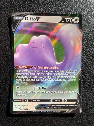Ditto V 050 072 Shining Fates Ultra Rare Pokemon Card Toploader EBay