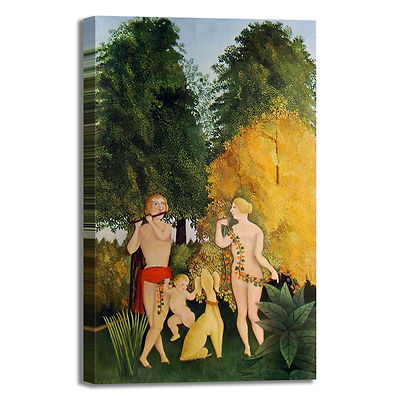 Rousseau Happy Quartet Design Frame Print Canvas Painted Frame Home Furniture