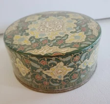 Vtg Coty FANCY AIR SPUN BEAUTY POWDER BOX Green RACHEL 4050 Emeraude 2.29 OZ